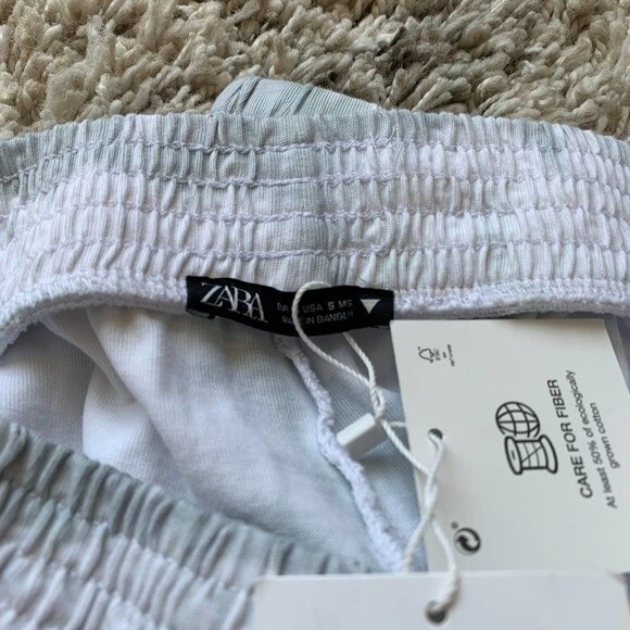 ZARA Green tie-dye jogger pants women side pockets size S boho bohemian - Picture 7 of 10